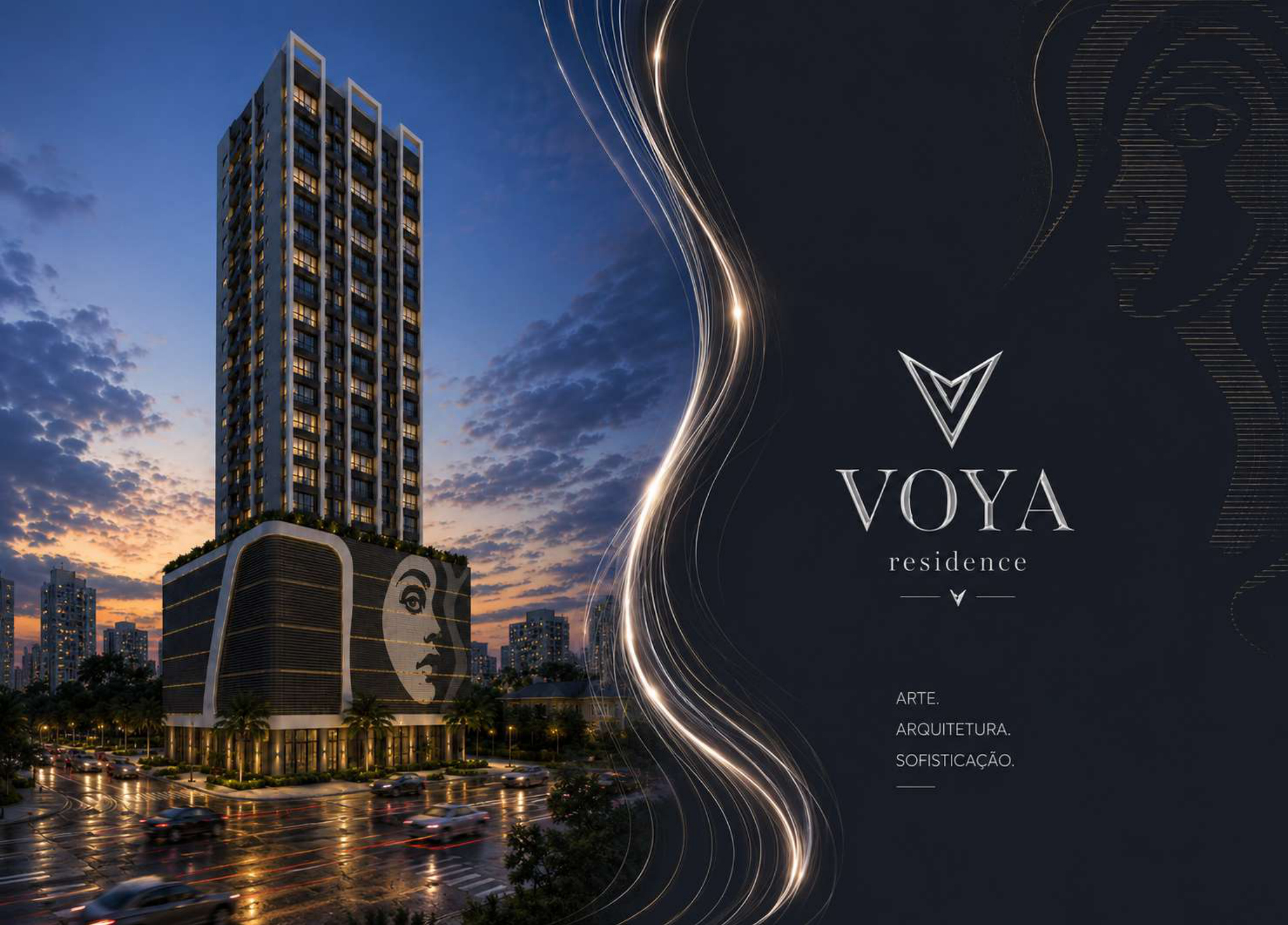 Voya Residence — Fachada Noturna